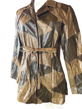 Vintage Patchwork Jacket -Tan & Brown